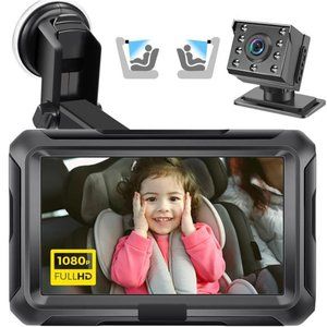 1080P Baby Car Camera, 4.3" Baby Camera for Car with HD Night Vision Camera